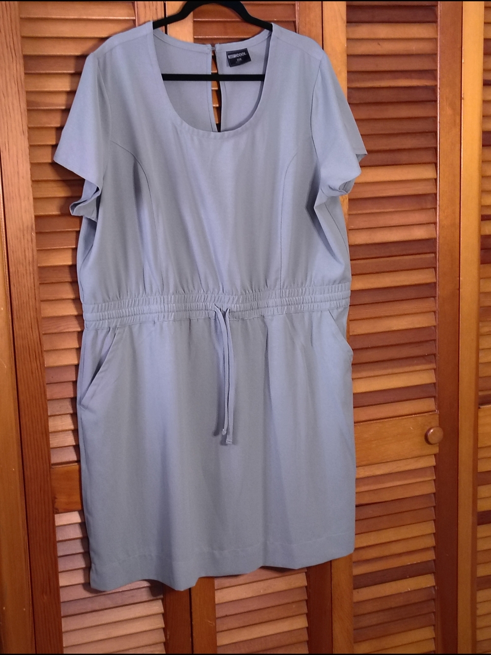 32 Degrees Light Blue Drawstring Waist Casual Dress